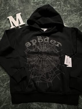 Sp5der Black Web Hoodie M New With Tags